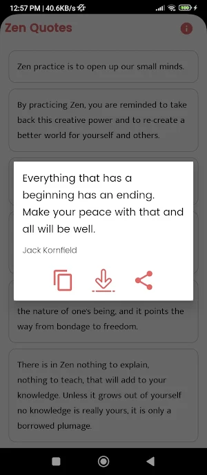Zen Quotes and Sayings Screenshot 1