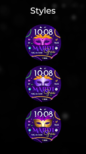 TVV Mardi Gras Watch Face Screenshot 1