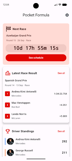 Pocket Formula: F1 Hub & Stats Screenshot 0