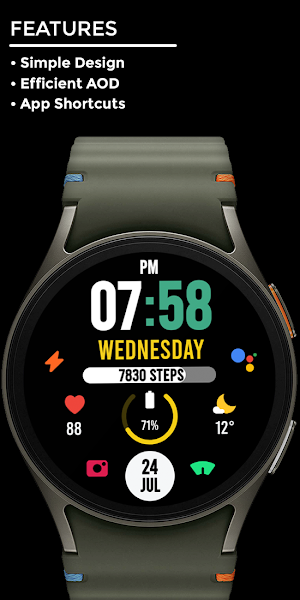 Nighty Digital 34 - watch face Screenshot 1