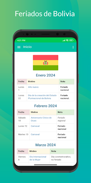 Feriados de Bolivia 2024 Screenshot 0