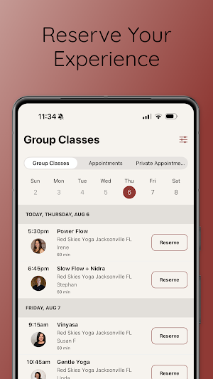 Red Skies Yoga App Screenshot 2