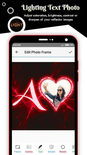 Lighting Text Photo Frame Screenshot 0