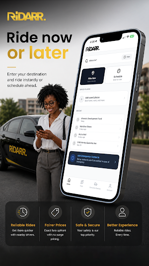 Ridarr - Request a ride Screenshot 1