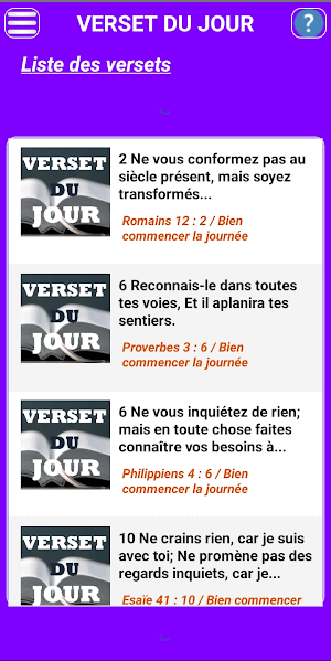 Verset biblique du jour Screenshot 1