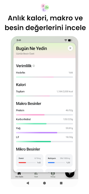 Kalori hesaplama - Fitbam Screenshot 1