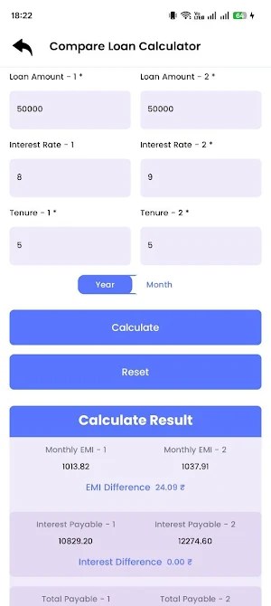 LoanPrime  EMI Loan Calculator Screenshot 3