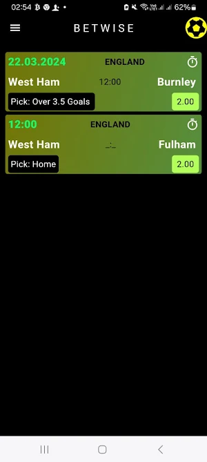 Betwise predictions Screenshot 0