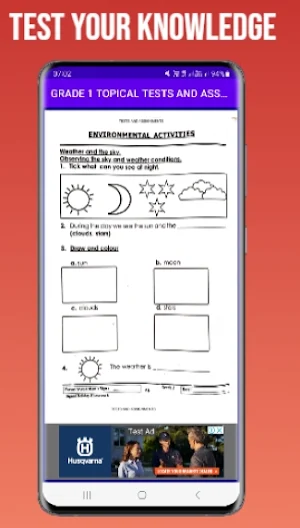 Grade 1 subjects Topical Tests Screenshot 1