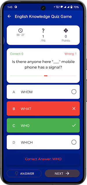 English Knowledge Quiz Game Screenshot 3