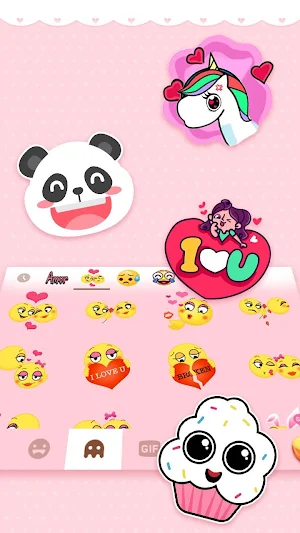 Pink Garfield Keyboard Theme Screenshot 3
