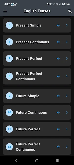 English Tenses Screenshot 0