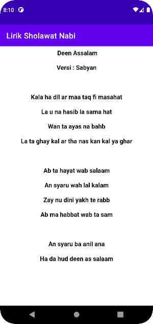 Lirik Sholawat Nabi Screenshot 2