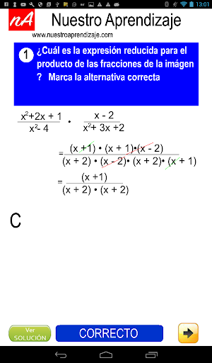 Multiplicar expresiones fraccionarias Screenshot 1