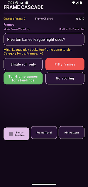 Bowling Frame Cascade Screenshot 3