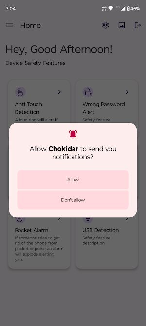 Chokidar: Secure Your Phone Screenshot 2