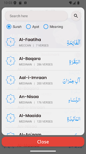 Quran in Tajik - Quran Tajik Screenshot 3