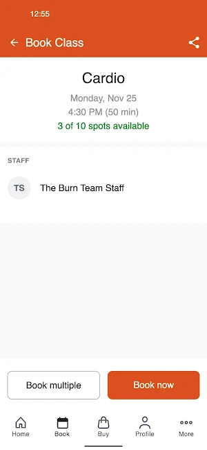 The Burn fitness Club Screenshot 2