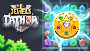 Jewels Thunder Cat Match 3: Lost Temple screenshot 1