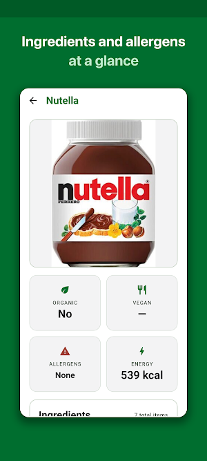 WhatsInside: Food Scanner Screenshot 1