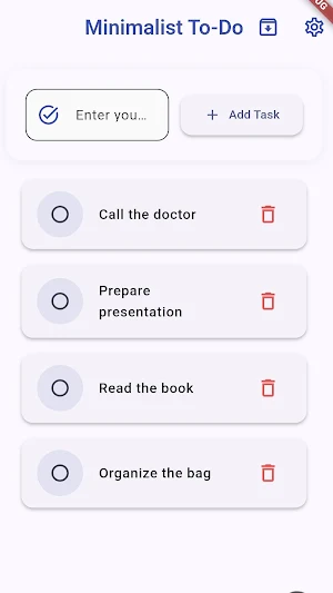 Minimalist Todo List Screenshot 0