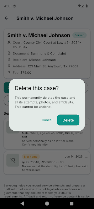 ServeLog: Process Server Log Screenshot 3