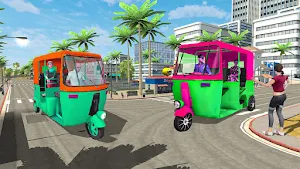 indian city tuk tuk rikshaw 3d Screenshot 2