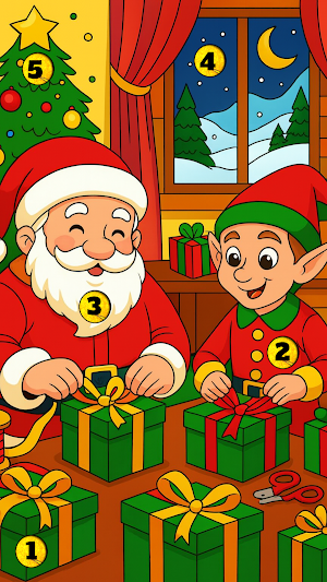 Santa Color by Number Screenshot 2