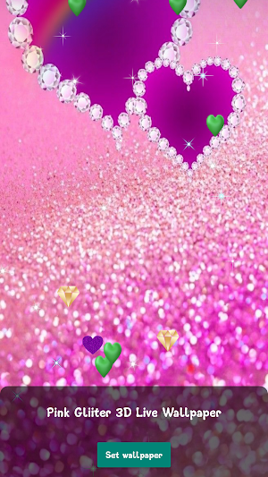 Pink Gliiter Live Wallpaper 3D Screenshot 2