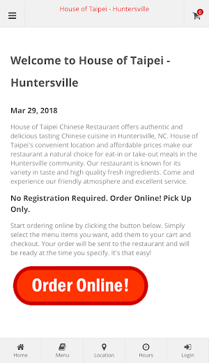 House of Taipei Huntersville Online Ordering Screenshot 0
