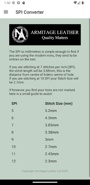 Thread Length Calculator Screenshot 3