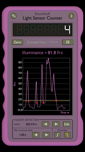 Light Sensor Counter Screenshot 1
