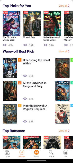 Romance Reads and Audiobooks Screenshot 1