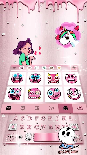 Rose Gold Diamonds Keyboard Theme Screenshot 2