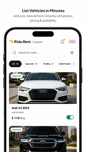 Ride.Rent Suppliers Screenshot 1