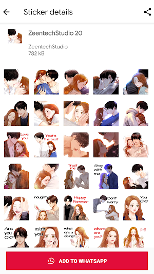 Love stickers for WhatsApp: WAStickerapps Romantic Screenshot 2