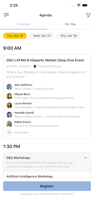 DSN Events Screenshot 1