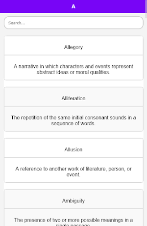 Literary Terms Dictionary Screenshot 1