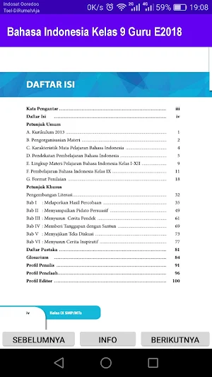 Bahasa Indonesia Kelas 9 Guru E2018 Screenshot 2