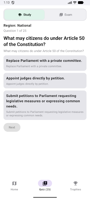 Italian Citizenship Test Screenshot 2