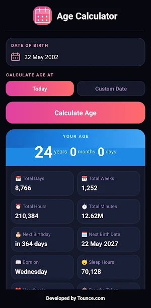 Age Calculator Screenshot 1