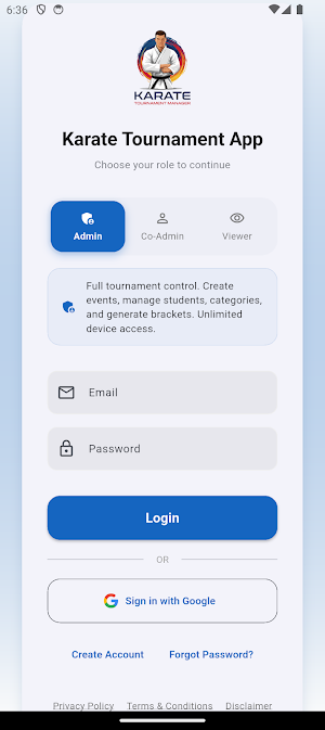 Karate Tournament App Screenshot 0