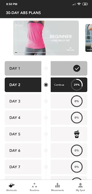30-Day Abs Plan Screenshot 2