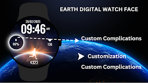 Earth Digital Watch Face Screenshot 3