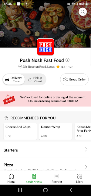 Posh Nosh Fast Food Screenshot 1