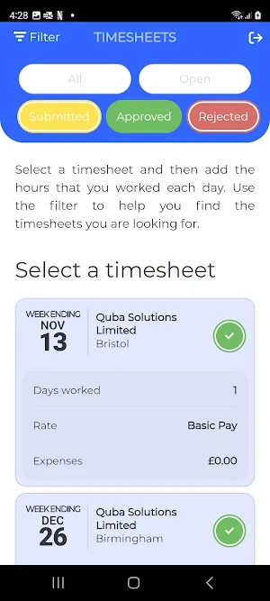 Blueprint Recruit E Timesheets Screenshot 2