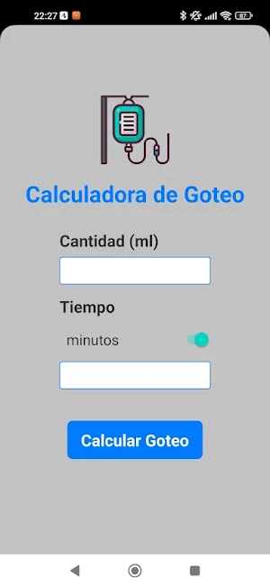Calculadora de goteo Screenshot 1