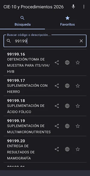 CIE-10 y Procedimientos 2026 Screenshot 0