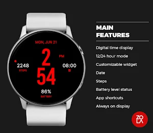 Flat Red Watch Face Screenshot 1
