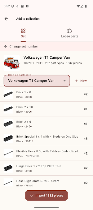 Brickbin: brick parts tracker Screenshot 2